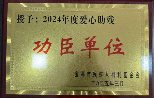 践行公益显担当 再获殊荣续新篇 —— 宝鸡市国有资产经营有限责任公司蝉联“爱心助残功臣单位”